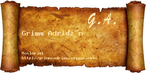 Grimm Adrián névjegykártya